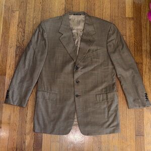 Pal Zileri Tan Checkered Blazer